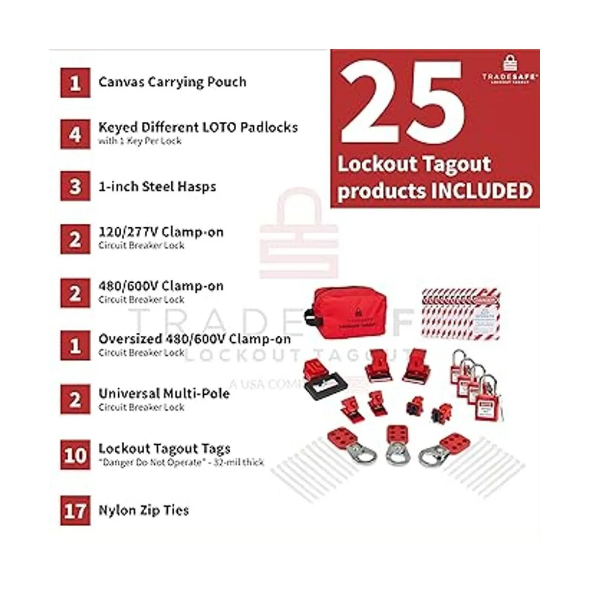 TRADESAFE Breaker Lockout Tagout Electrical Loto Kit_2