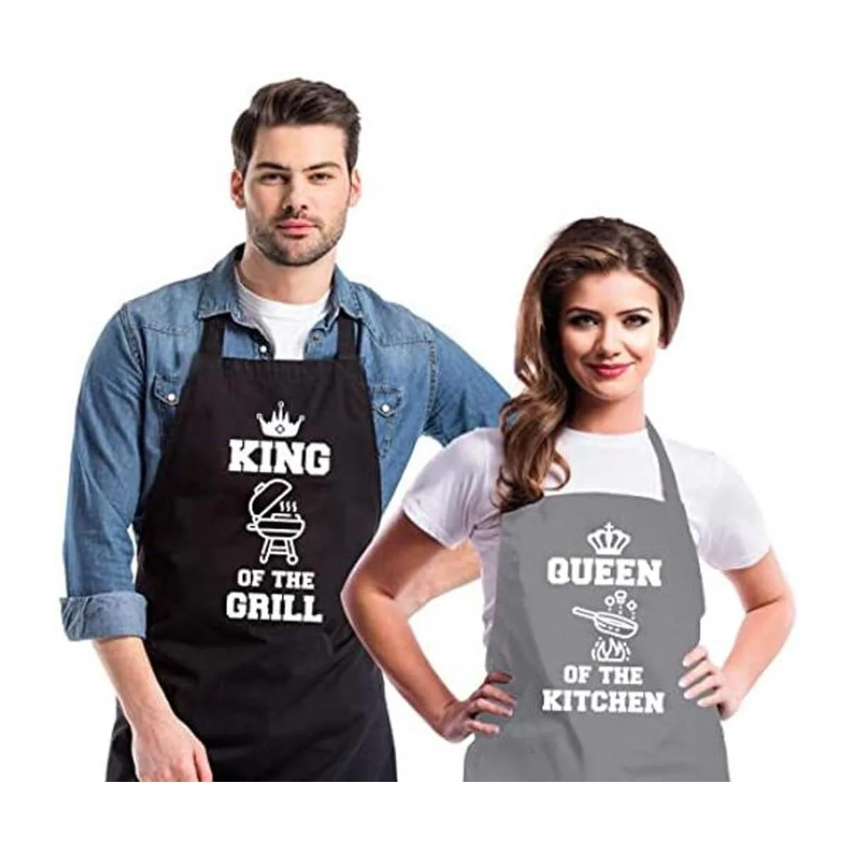 Saukore Delantales divertidos para parejas para él y para