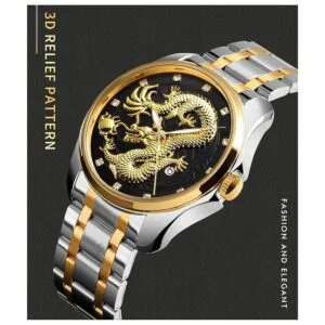 Reloj de pulsera de acero inoxidable con esfera tallada de_3