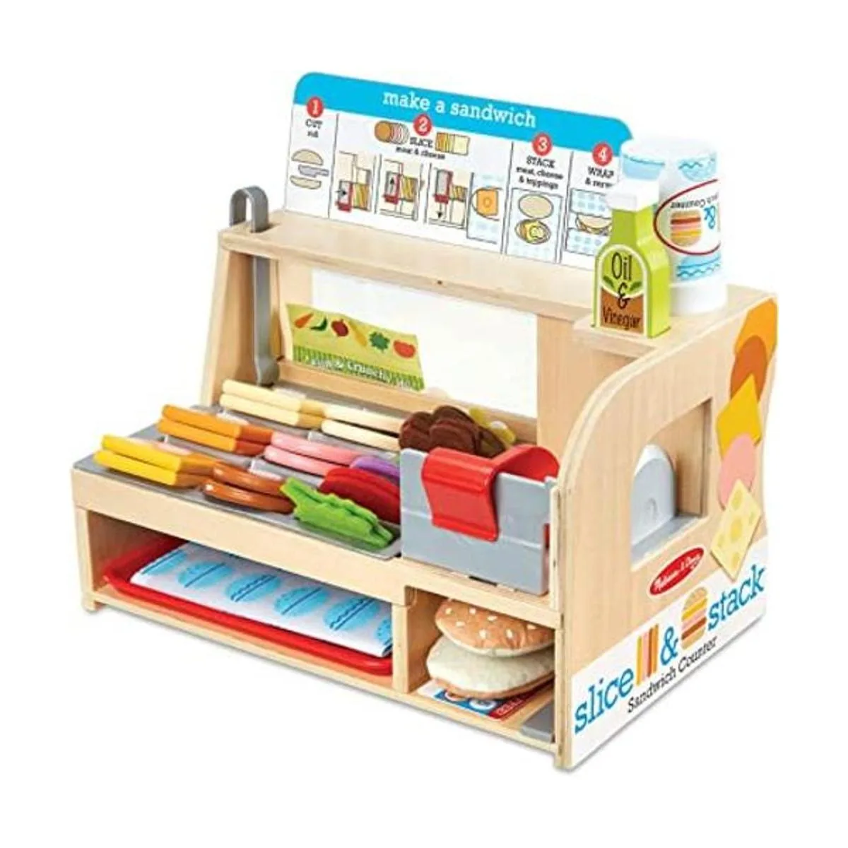 Melissa Doug Contador de sándwich de madera con