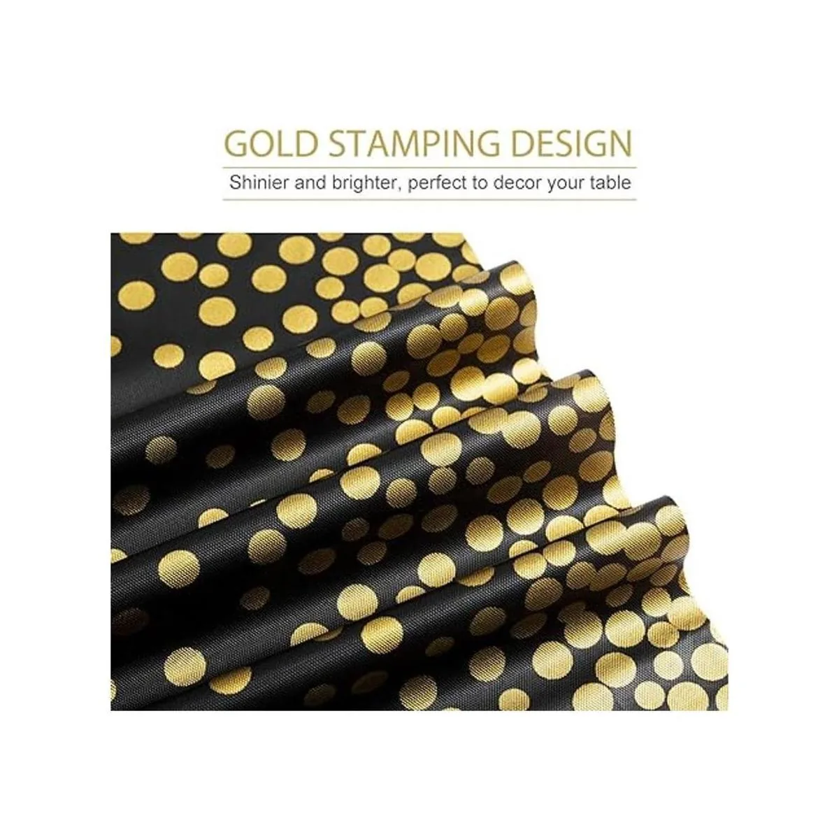 Manteles de plástico negro y dorado para mesas