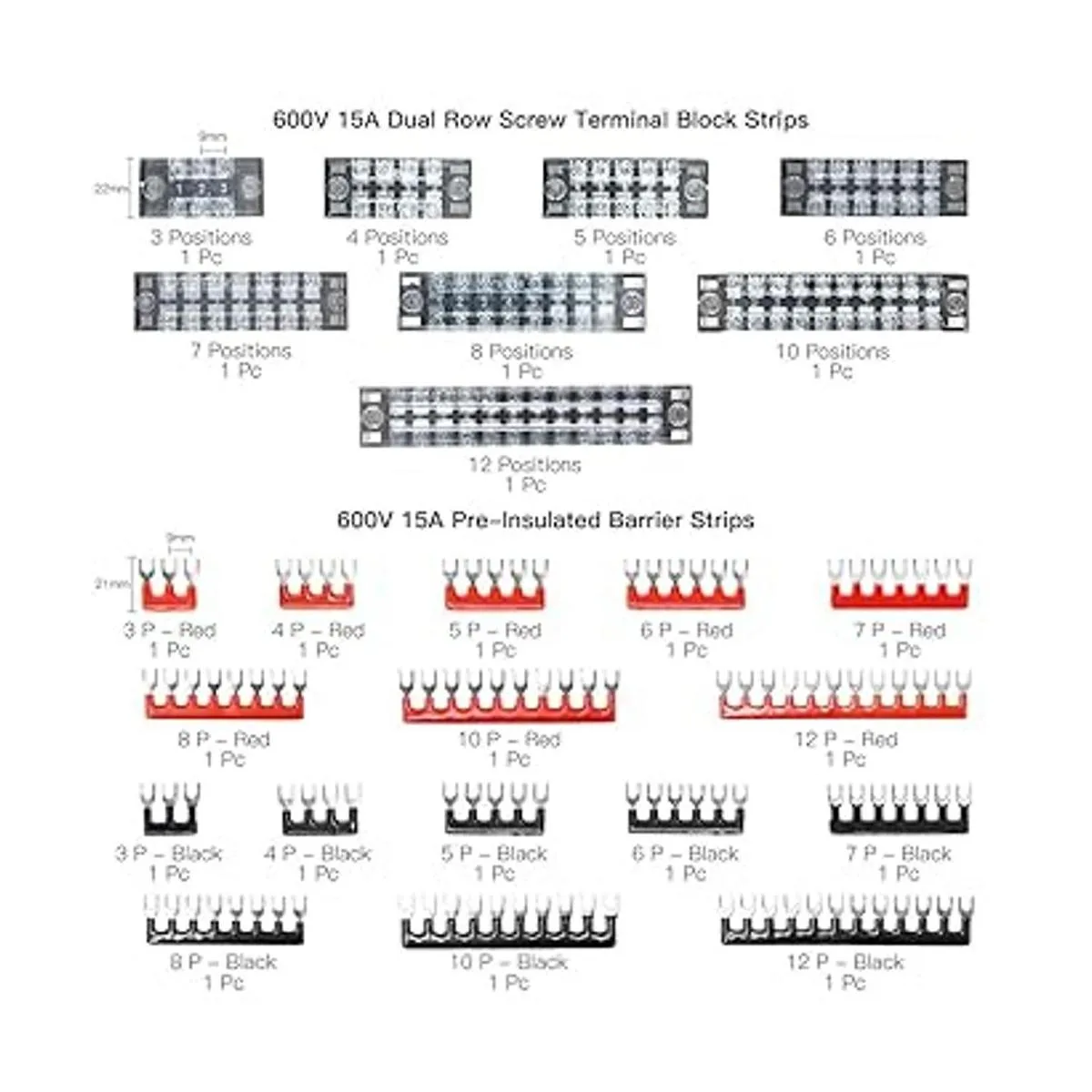 Hilitchi 124 piezas 8 juegos bloque de terminales en_2