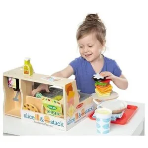 Melissa Doug Contador de sándwich de madera con