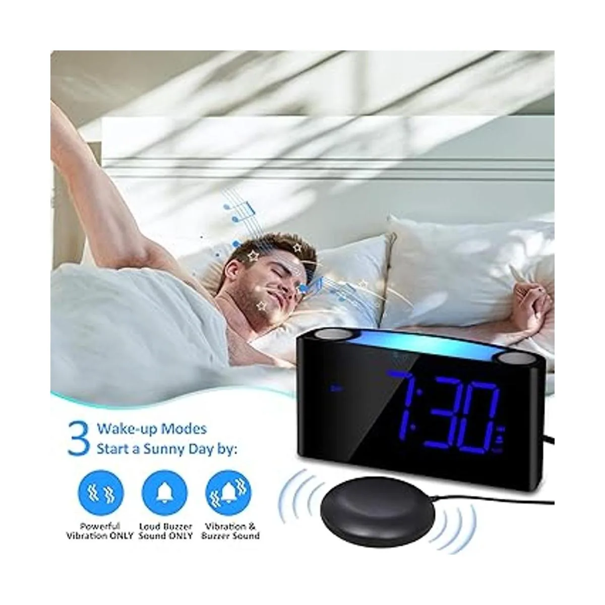 Reloj despertador vibratorio extra fuerte con agitador de_2