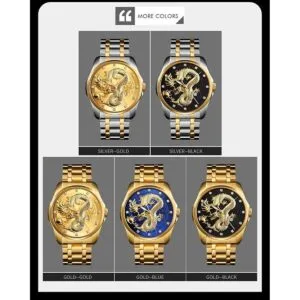 Reloj de pulsera de acero inoxidable con esfera tallada de_5