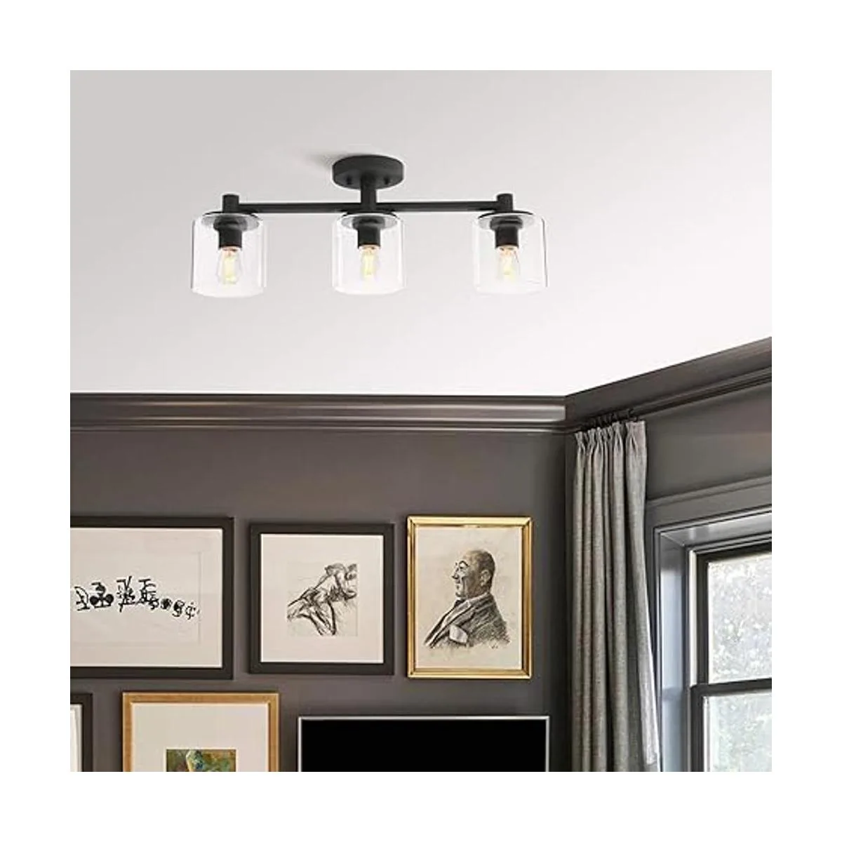 Pathson Lámpara de techo semiempotrada de 3 luces_3