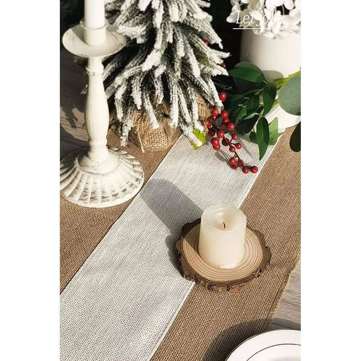 Letjolt Camino de mesa de yute_6