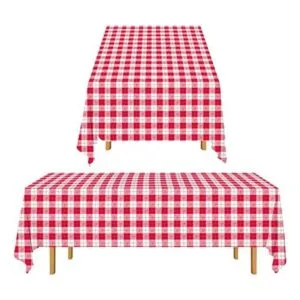 Gatherfun 3 manteles rectangulares de guingán rojo y_1