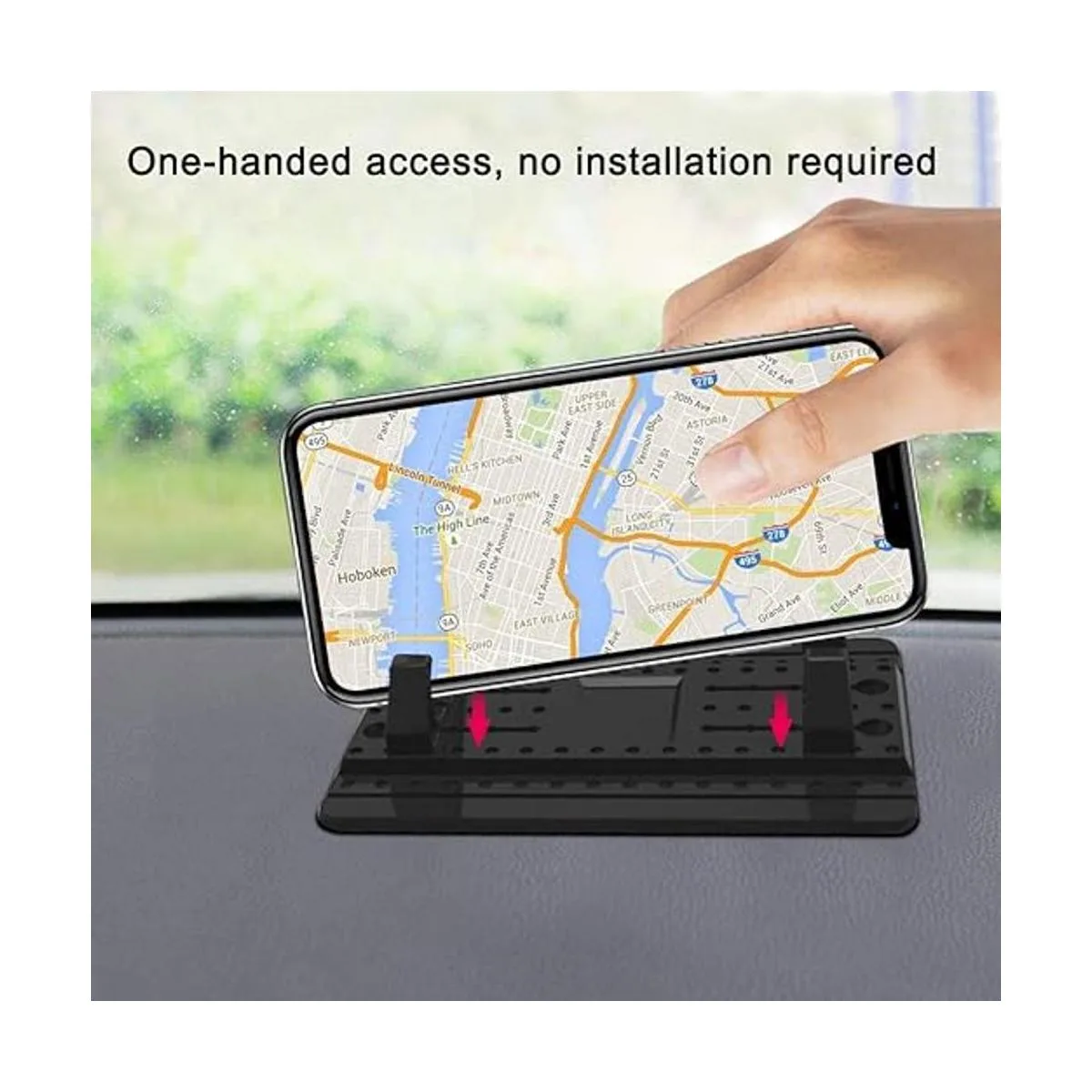 FineGood Soporte de teléfono para coche con cepillo de_4