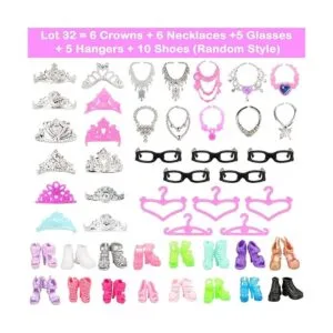 Ropa Barwa para muñeca 32 piezas de ropa y accesorios 10