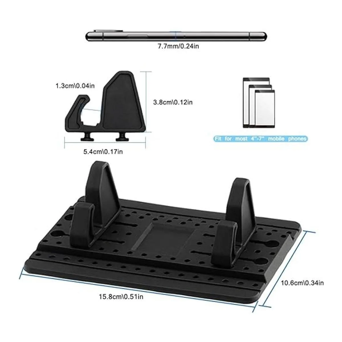 FineGood Soporte de teléfono para coche con cepillo de_3