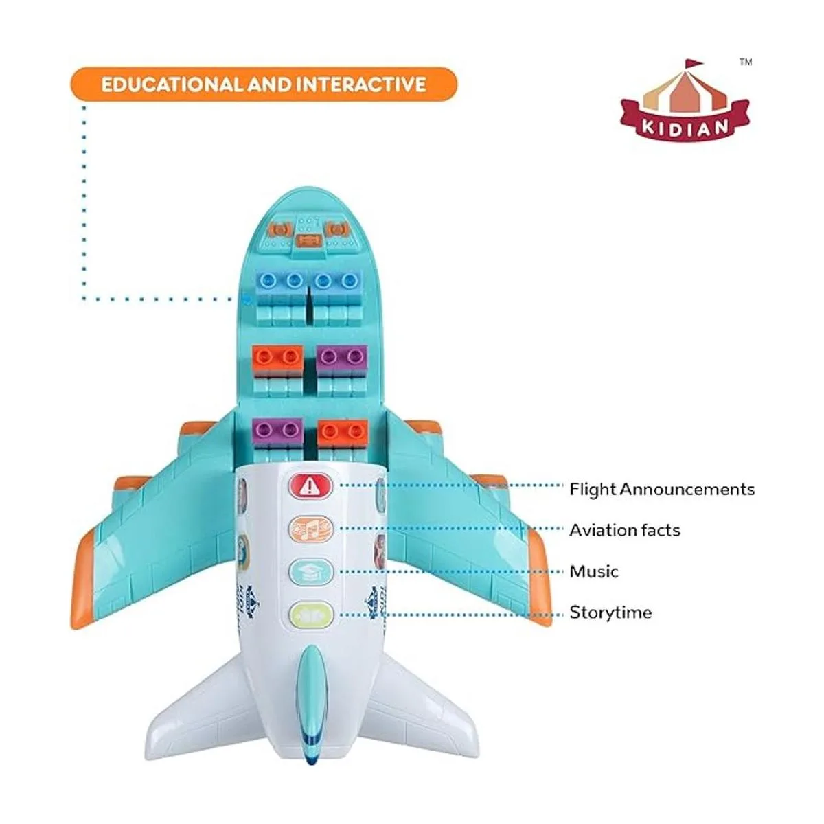 Avión de juguete Kidian Juguete interactivo de avión_5