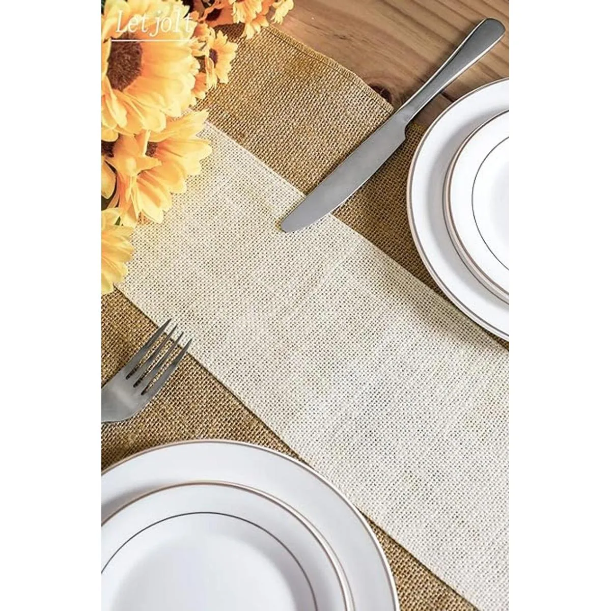 Letjolt Camino de mesa de yute_3