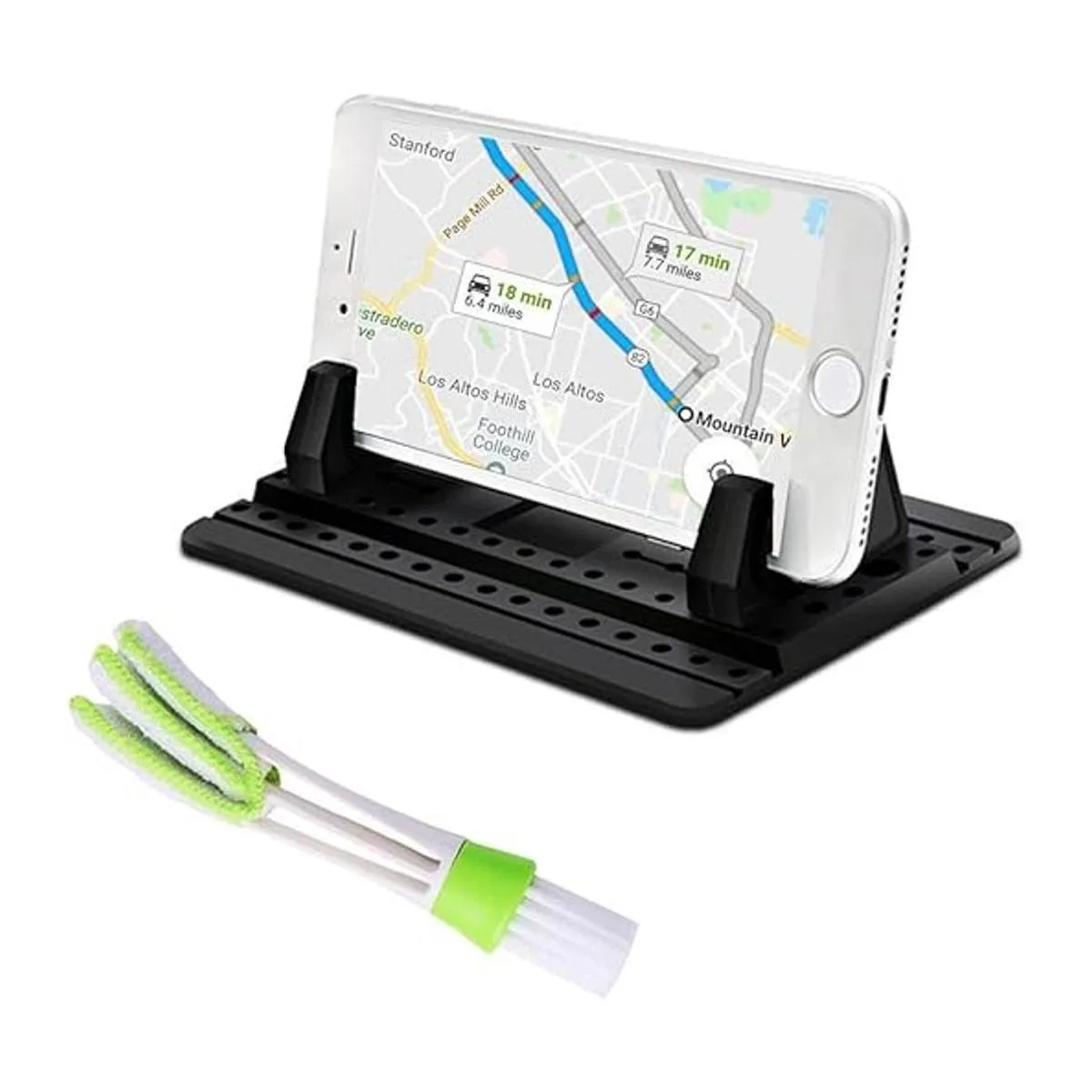 FineGood Soporte de teléfono para coche con cepillo de_1