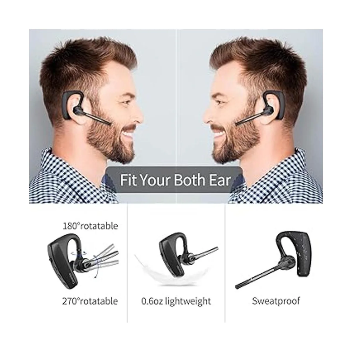 Auriculares Bluetooth 5.1 con micrófono dual CVC8.0 con_6