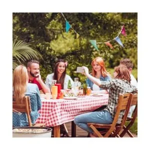 Gatherfun 3 manteles rectangulares de guingán rojo y_2