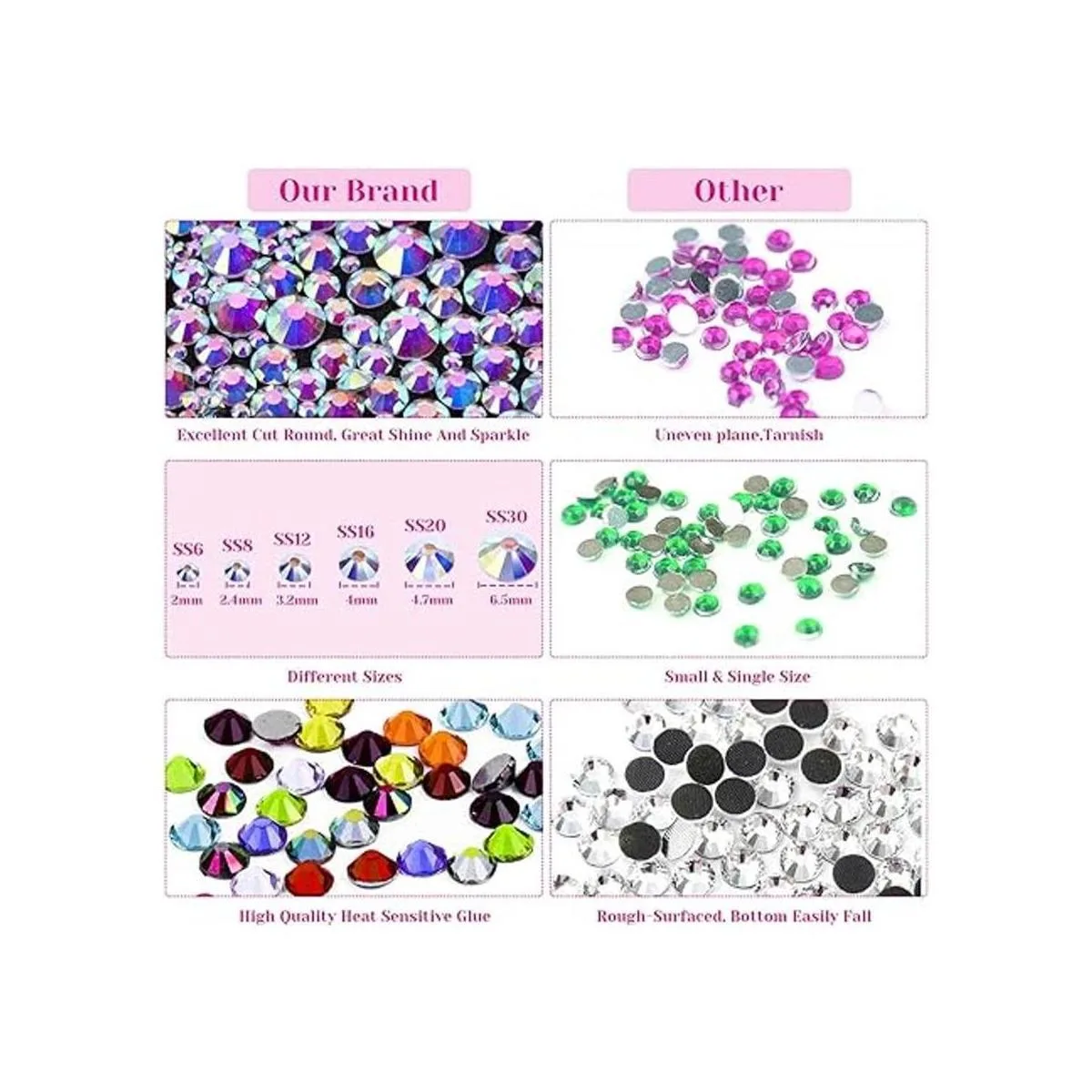 Cridoz 6040 piezas de diamantes de imitación en caliente