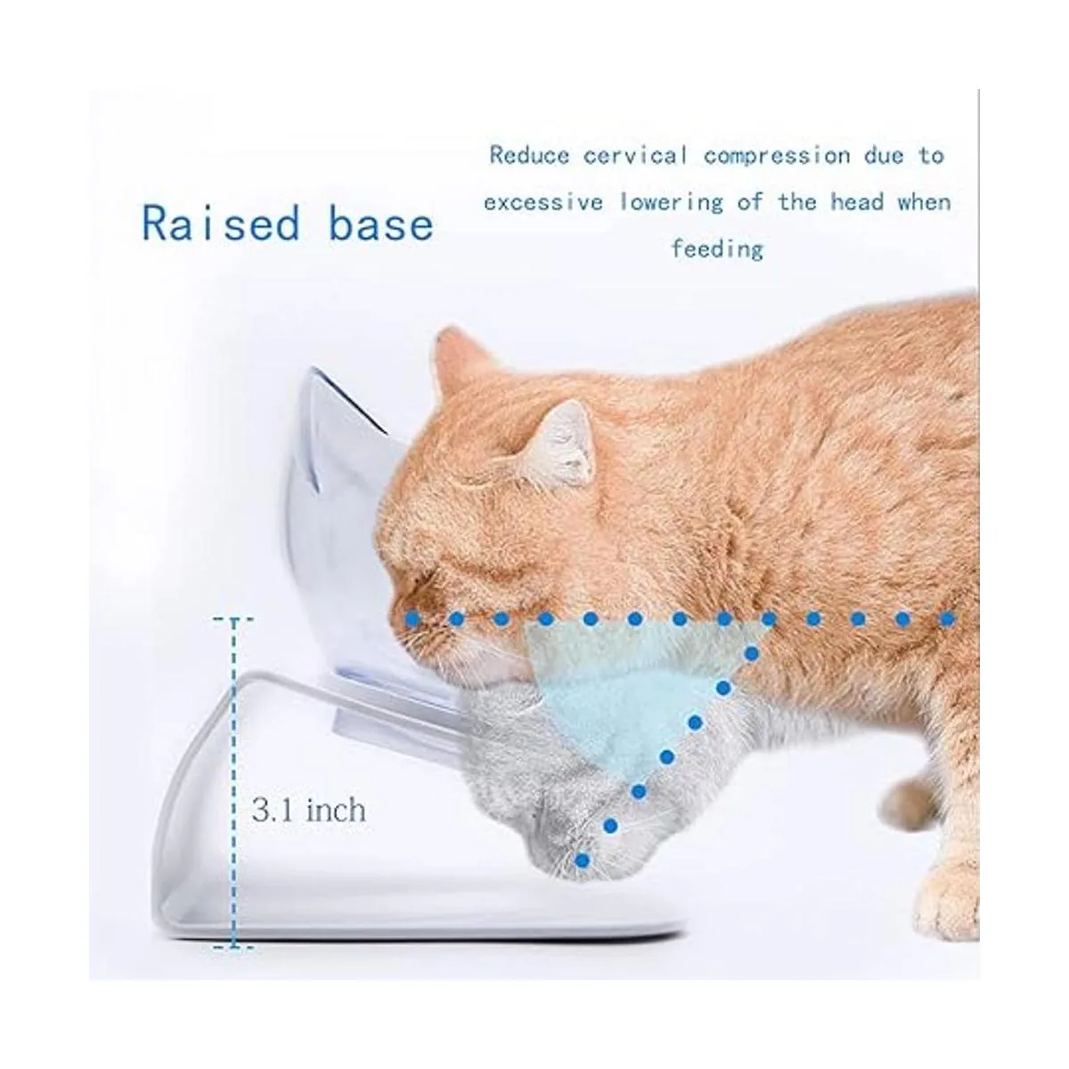 Luck Dawn Cuencos dobles elevados para gatos con soporte_3