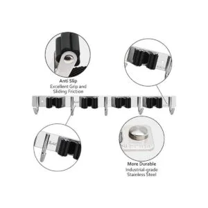 Favbal Soporte para fregonas de pared de acero inoxidable_2