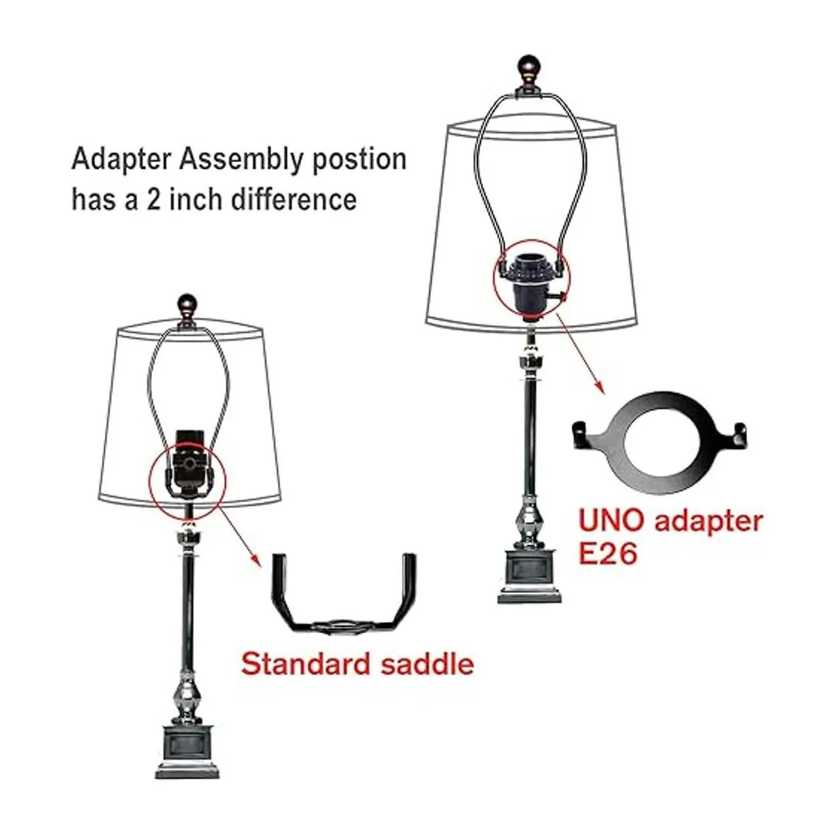 ECUDIS Lámpara de arpa con base de sillín y tornillo de_4