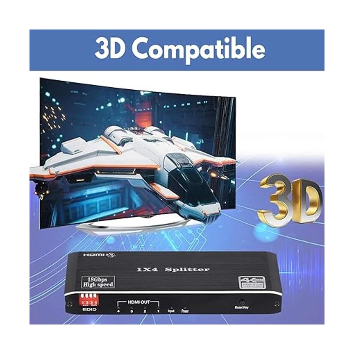 Divisor HDMI 1x4 4K 60Hz 1 en 4 Salida HDMI Splitter_3