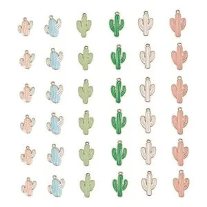PH PandaHall 36 colgantes de cactus de 6 colores con