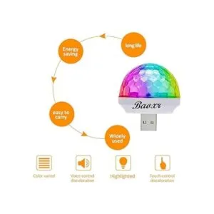 Mini luz de bola mágica activada por voz luz de bola de_5