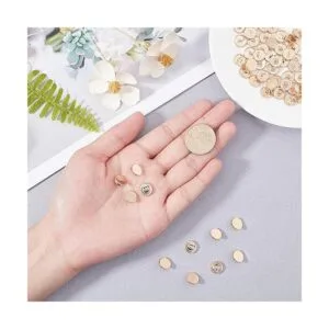 PH PandaHall 100 botones planos de metal de 0.472 in para_3