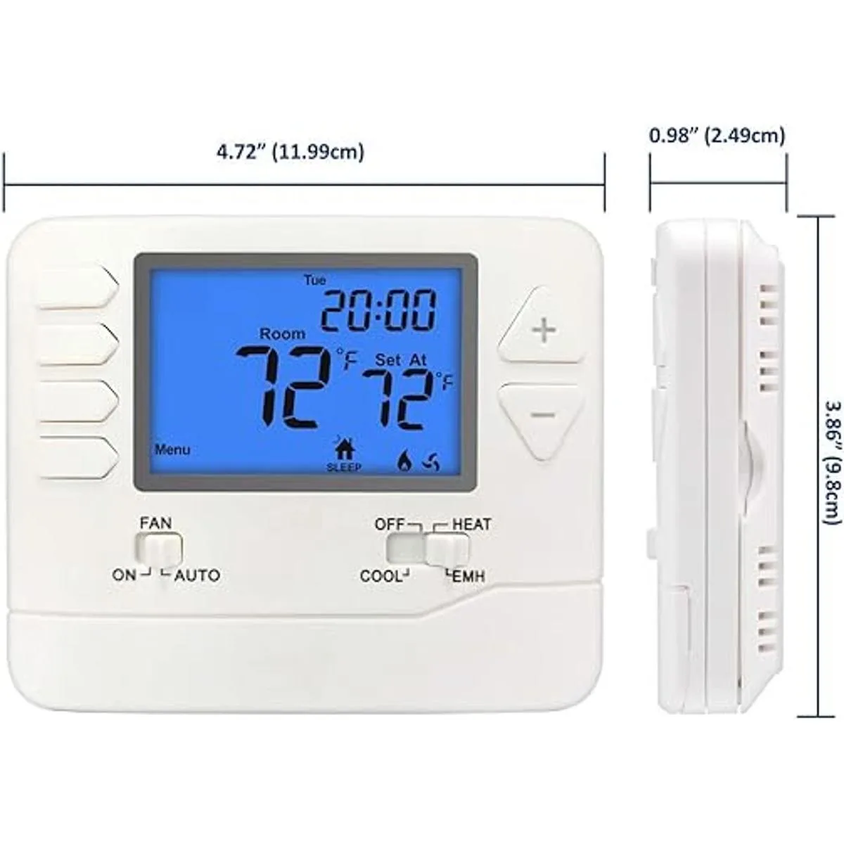 ELECTECK Heat Pump Thermostat with Large Digital LCD