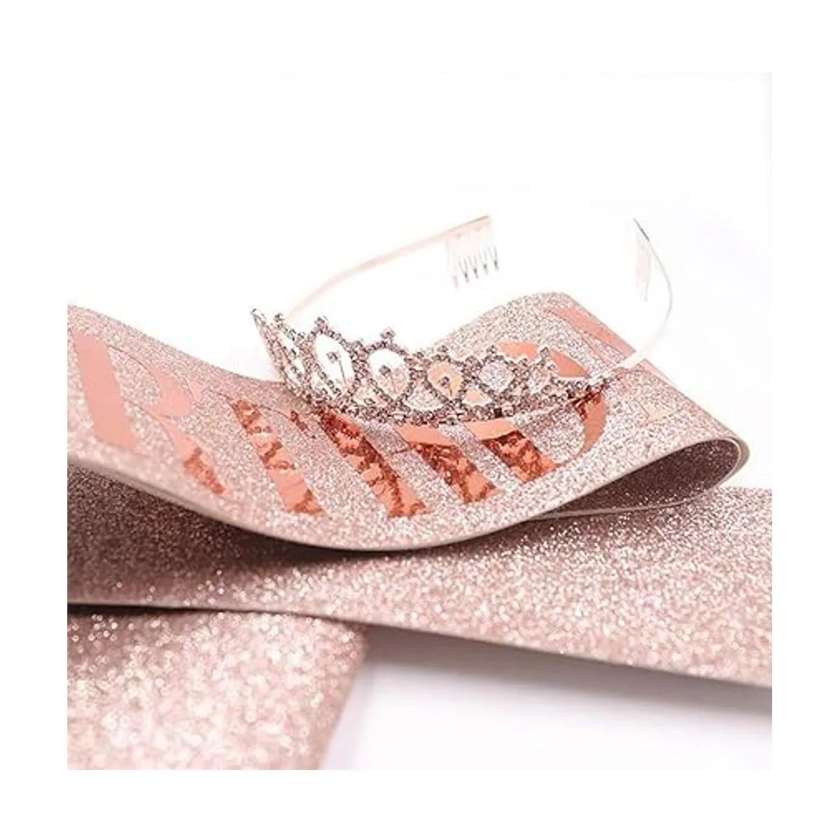 Birthday Queen Sash Rhinestone Tiara Rose Gold Birthday_3