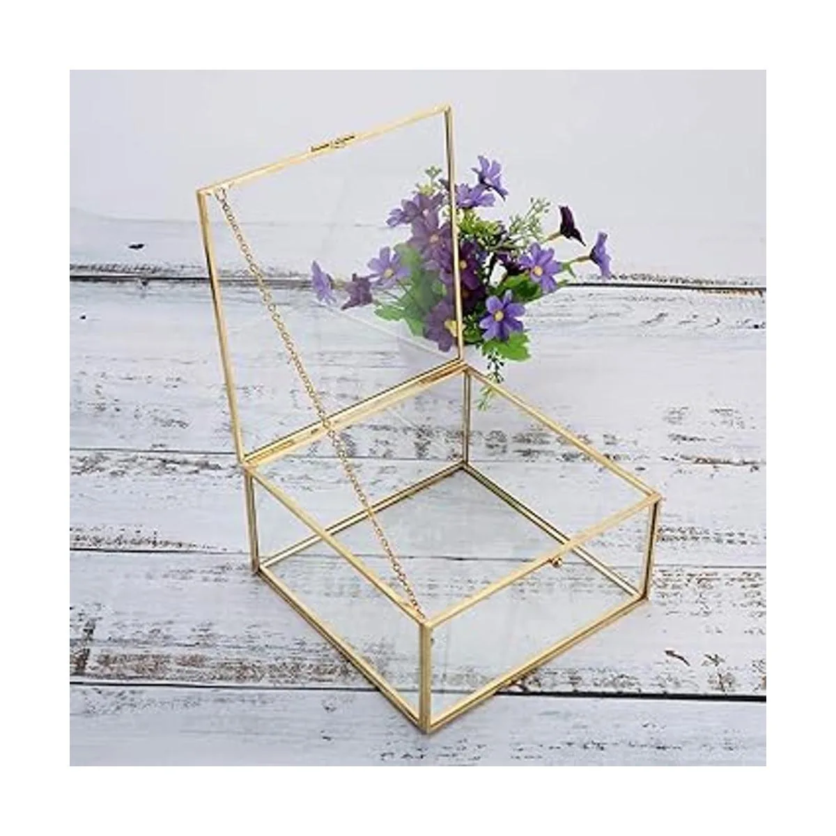 Hipiwe Caja organizadora de joyas de cristal vintage caja