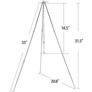 Sutekus Trípode de campamento para fogata portátil para_3