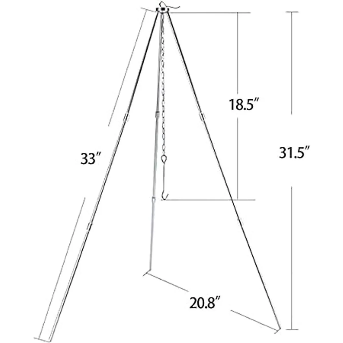 Sutekus Trípode de campamento para fogata portátil para_3