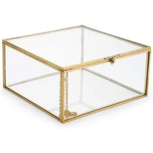 Hipiwe Caja organizadora de joyas de cristal vintage caja