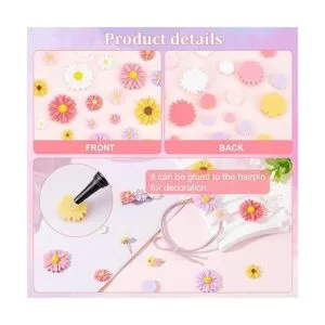 PH PandaHall 75 piezas de 5 colores de flores de