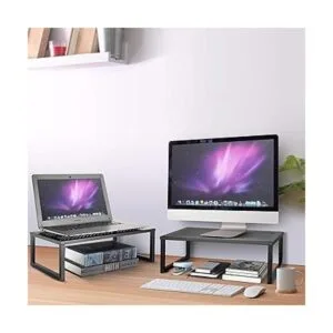 Paquete de 2 soportes elevadores de monitor Simple_2