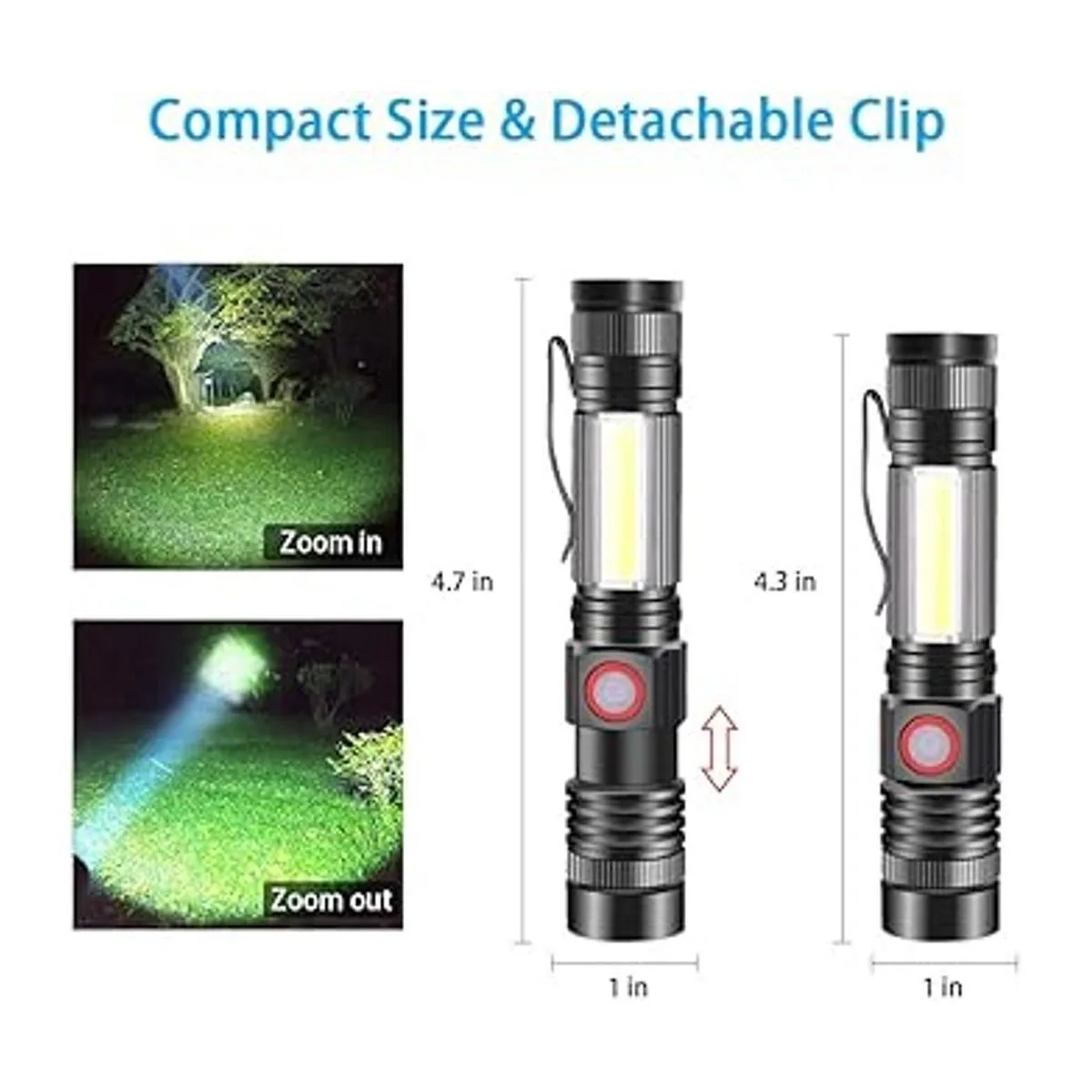 Linterna LED recargable 1000 lúmenes linterna magnética_2