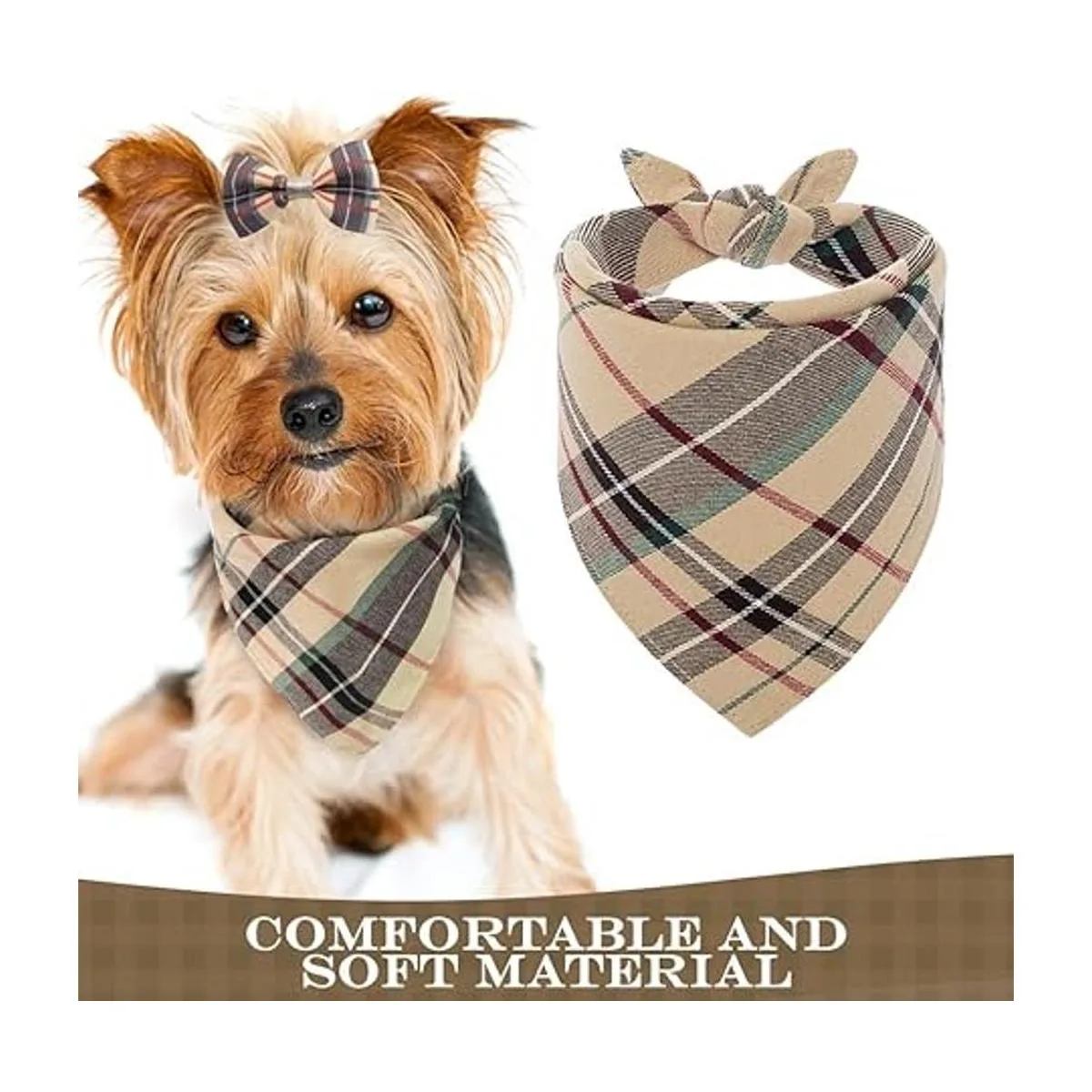 PUPTECK Collar de perro con lazo y campana pañuelo