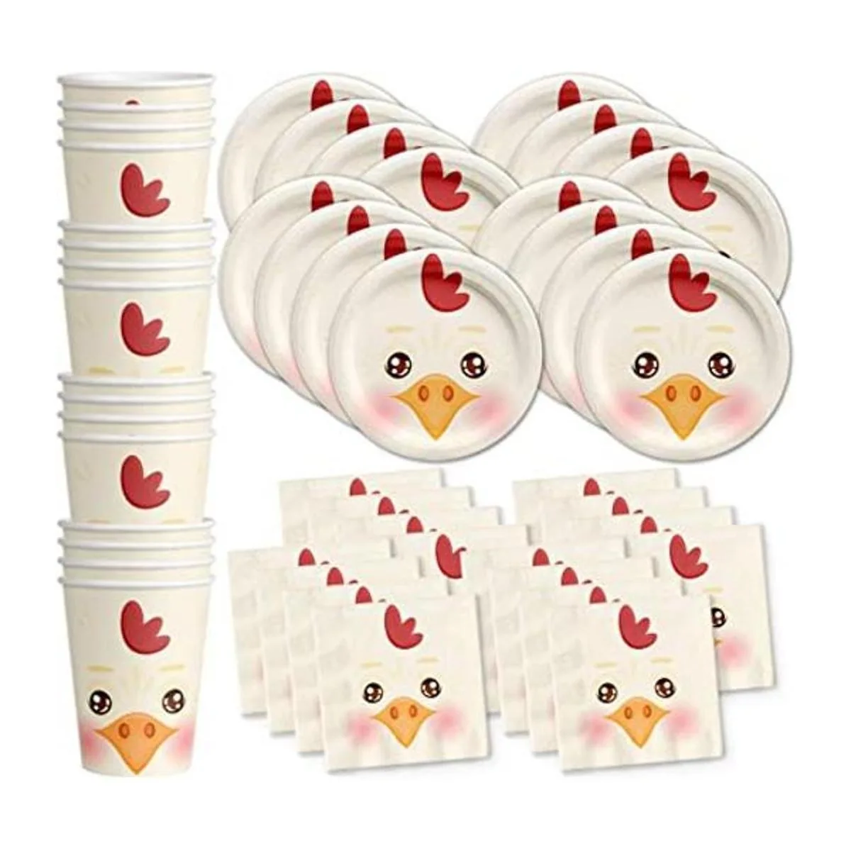 Juego de suministros de fiesta de cumpleaños de pollo_1