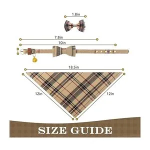 PUPTECK Collar de perro con lazo y campana pañuelo