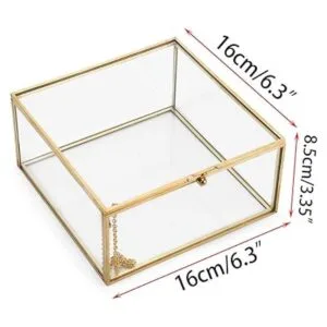 Hipiwe Caja organizadora de joyas de cristal vintage caja