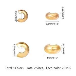 PH PandaHall 420 piezas de 6 colores de 0.118 in 0.157 in