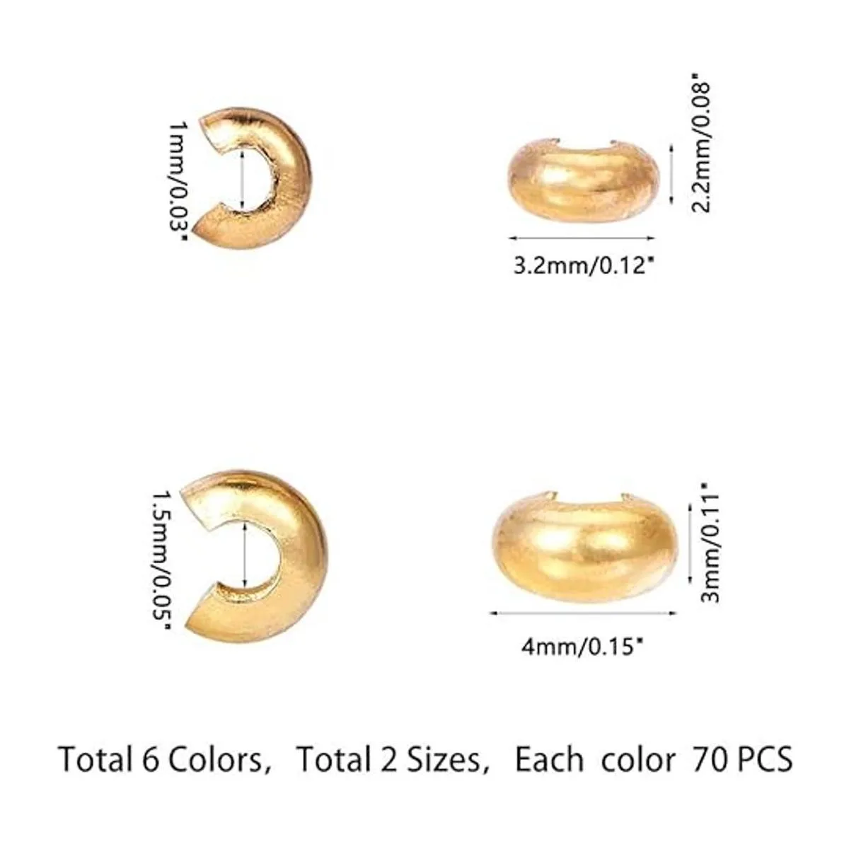 PH PandaHall 420 piezas de 6 colores de 0.118 in 0.157 in