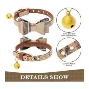 PUPTECK Collar de perro con lazo y campana pañuelo