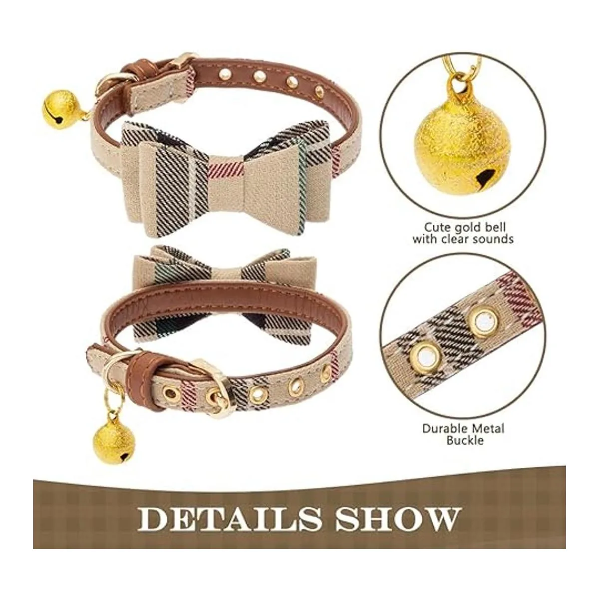 PUPTECK Collar de perro con lazo y campana pañuelo