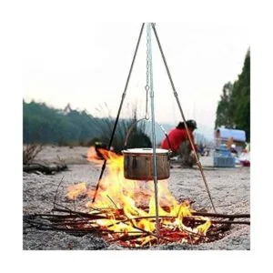 Sutekus Trípode de campamento para fogata portátil para_4