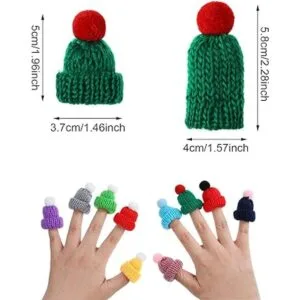 Mini sombreros de punto de Navidad sombrero de muñeca_3