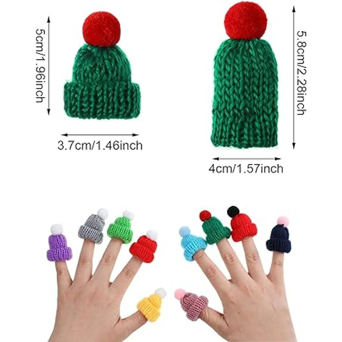 Mini sombreros de punto de Navidad sombrero de muñeca_3