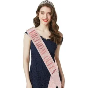 Birthday Queen Sash Rhinestone Tiara Rose Gold Birthday_2