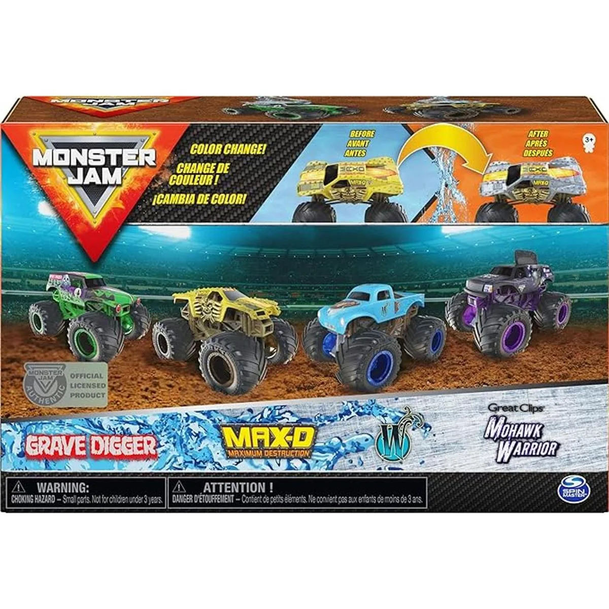Monster Jam Reveal The Steel Paquete de 4 camiones_2